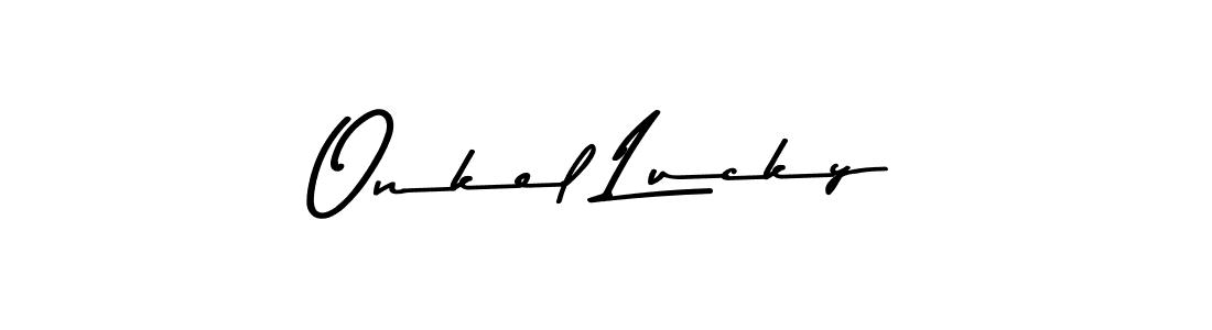 How to make Onkel Lucky signature? Asem Kandis PERSONAL USE is a professional autograph style. Create handwritten signature for Onkel Lucky name. Onkel Lucky signature style 9 images and pictures png
