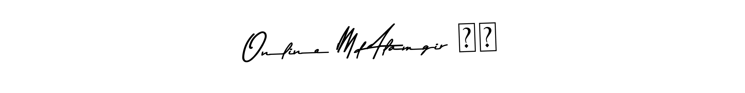 Make a beautiful signature design for name Online Md Alamgir ❌❌. With this signature (Asem Kandis PERSONAL USE) style, you can create a handwritten signature for free. Online Md Alamgir ❌❌ signature style 9 images and pictures png