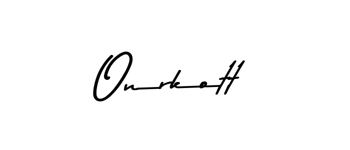 Make a beautiful signature design for name Onrkott. With this signature (Asem Kandis PERSONAL USE) style, you can create a handwritten signature for free. Onrkott signature style 9 images and pictures png