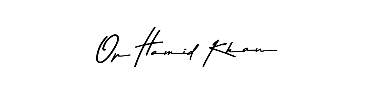 Asem Kandis PERSONAL USE is a professional signature style that is perfect for those who want to add a touch of class to their signature. It is also a great choice for those who want to make their signature more unique. Get Op Hamid Khan name to fancy signature for free. Op Hamid Khan signature style 9 images and pictures png