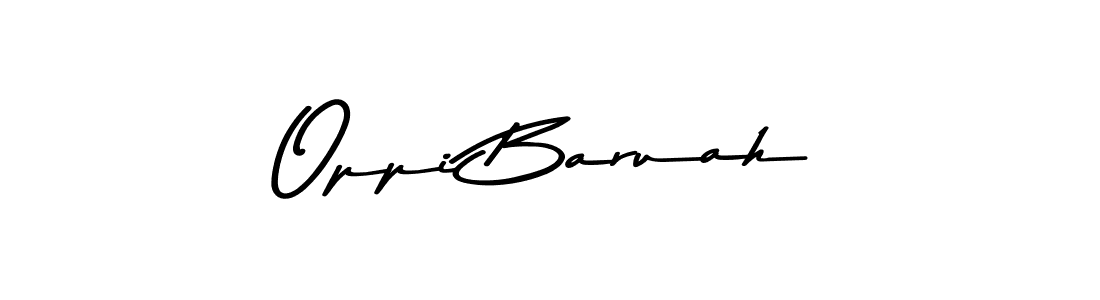 Create a beautiful signature design for name Oppi Baruah. With this signature (Asem Kandis PERSONAL USE) fonts, you can make a handwritten signature for free. Oppi Baruah signature style 9 images and pictures png