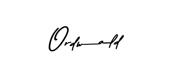 How to make Ordwald name signature. Use Asem Kandis PERSONAL USE style for creating short signs online. This is the latest handwritten sign. Ordwald signature style 9 images and pictures png