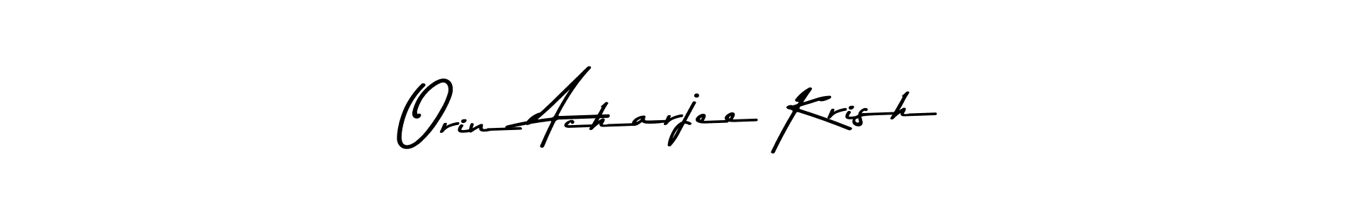 The best way (Asem Kandis PERSONAL USE) to make a short signature is to pick only two or three words in your name. The name Orin Acharjee Krish include a total of six letters. For converting this name. Orin Acharjee Krish signature style 9 images and pictures png