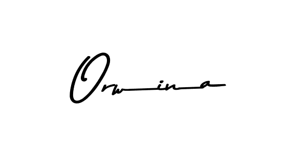 How to make Orwina name signature. Use Asem Kandis PERSONAL USE style for creating short signs online. This is the latest handwritten sign. Orwina signature style 9 images and pictures png