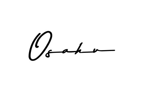 How to make Osahu name signature. Use Asem Kandis PERSONAL USE style for creating short signs online. This is the latest handwritten sign. Osahu signature style 9 images and pictures png