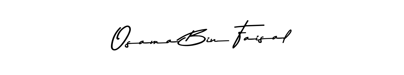 How to make Osama Bin Faisal name signature. Use Asem Kandis PERSONAL USE style for creating short signs online. This is the latest handwritten sign. Osama Bin Faisal signature style 9 images and pictures png