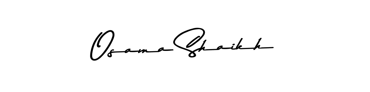 How to make Osama Shaikh name signature. Use Asem Kandis PERSONAL USE style for creating short signs online. This is the latest handwritten sign. Osama Shaikh signature style 9 images and pictures png