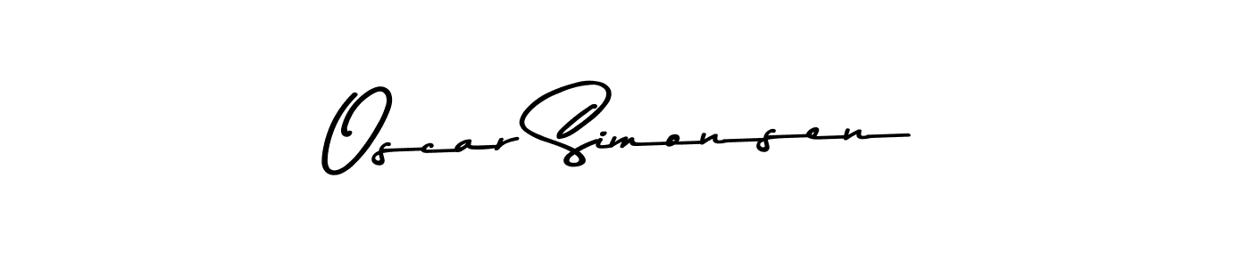 Oscar Simonsen stylish signature style. Best Handwritten Sign (Asem Kandis PERSONAL USE) for my name. Handwritten Signature Collection Ideas for my name Oscar Simonsen. Oscar Simonsen signature style 9 images and pictures png