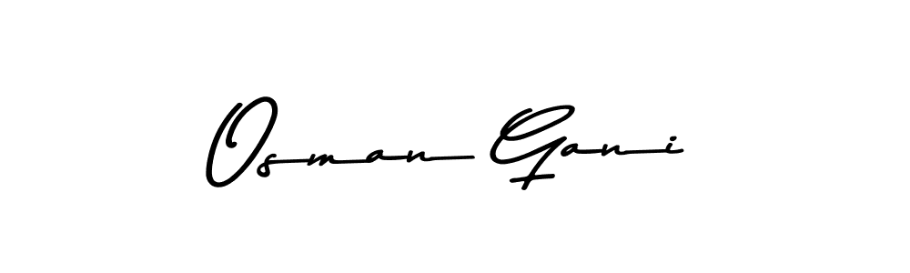 How to make Osman Gani name signature. Use Asem Kandis PERSONAL USE style for creating short signs online. This is the latest handwritten sign. Osman Gani signature style 9 images and pictures png