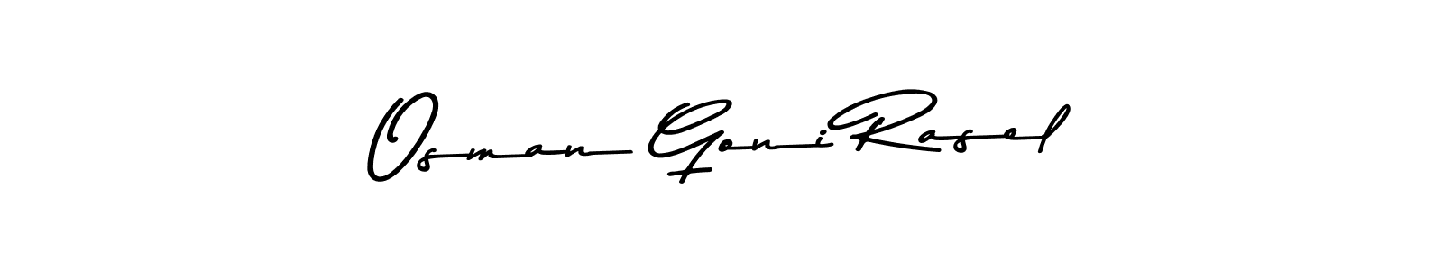 Create a beautiful signature design for name Osman Goni Rasel. With this signature (Asem Kandis PERSONAL USE) fonts, you can make a handwritten signature for free. Osman Goni Rasel signature style 9 images and pictures png