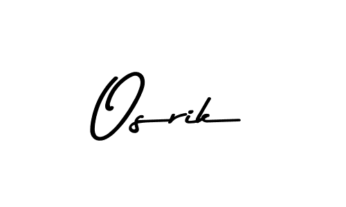 Design your own signature with our free online signature maker. With this signature software, you can create a handwritten (Asem Kandis PERSONAL USE) signature for name Osrik. Osrik signature style 9 images and pictures png