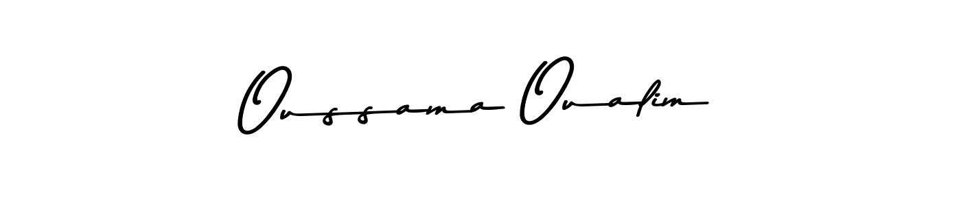 How to make Oussama Oualim name signature. Use Asem Kandis PERSONAL USE style for creating short signs online. This is the latest handwritten sign. Oussama Oualim signature style 9 images and pictures png