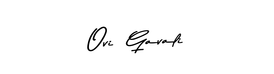 How to make Ovi  Gavali name signature. Use Asem Kandis PERSONAL USE style for creating short signs online. This is the latest handwritten sign. Ovi  Gavali signature style 9 images and pictures png