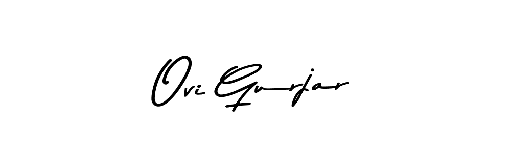 How to make Ovi Gurjar name signature. Use Asem Kandis PERSONAL USE style for creating short signs online. This is the latest handwritten sign. Ovi Gurjar signature style 9 images and pictures png