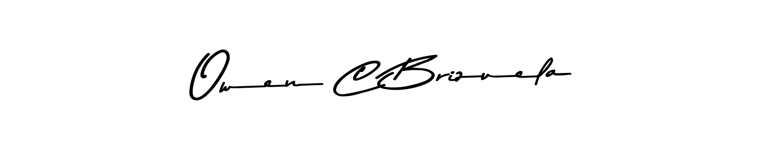 How to make Owen C Brizuela name signature. Use Asem Kandis PERSONAL USE style for creating short signs online. This is the latest handwritten sign. Owen C Brizuela signature style 9 images and pictures png
