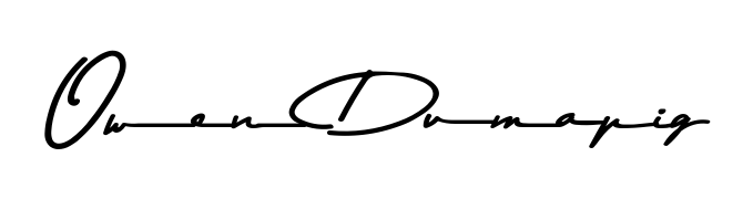How to make Owen Dumapig name signature. Use Asem Kandis PERSONAL USE style for creating short signs online. This is the latest handwritten sign. Owen Dumapig signature style 9 images and pictures png