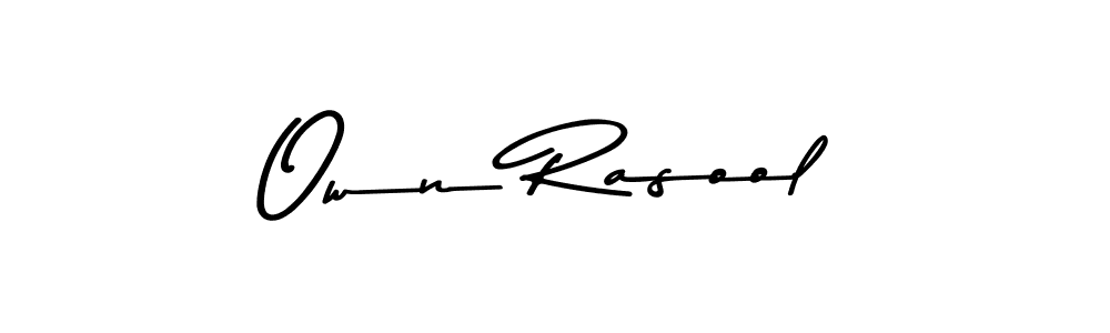 Design your own signature with our free online signature maker. With this signature software, you can create a handwritten (Asem Kandis PERSONAL USE) signature for name Own Rasool. Own Rasool signature style 9 images and pictures png