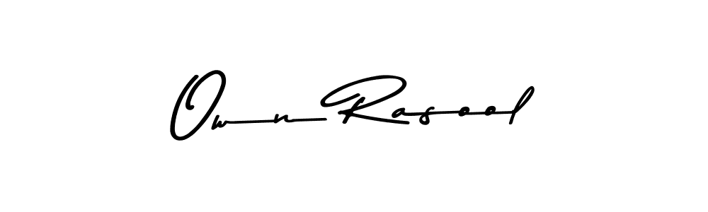 Design your own signature with our free online signature maker. With this signature software, you can create a handwritten (Asem Kandis PERSONAL USE) signature for name Own Rasool. Own Rasool signature style 9 images and pictures png