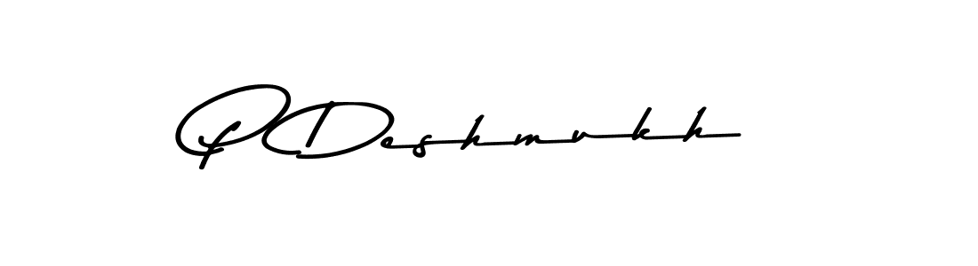 How to make P  Deshmukh name signature. Use Asem Kandis PERSONAL USE style for creating short signs online. This is the latest handwritten sign. P  Deshmukh signature style 9 images and pictures png