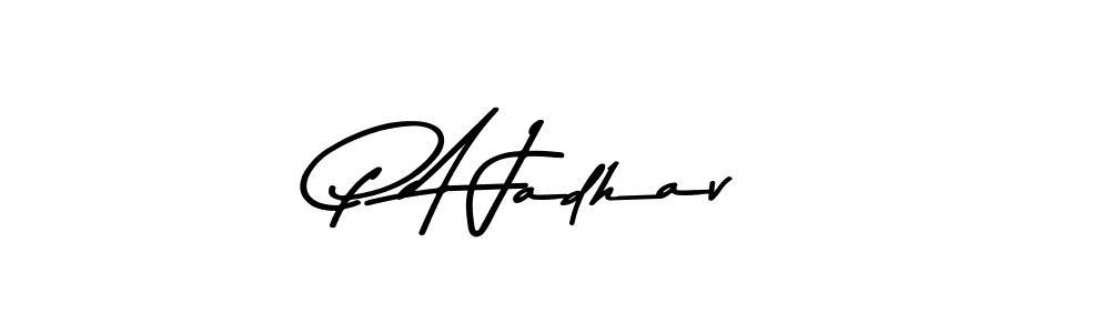 Create a beautiful signature design for name P A Jadhav. With this signature (Asem Kandis PERSONAL USE) fonts, you can make a handwritten signature for free. P A Jadhav signature style 9 images and pictures png