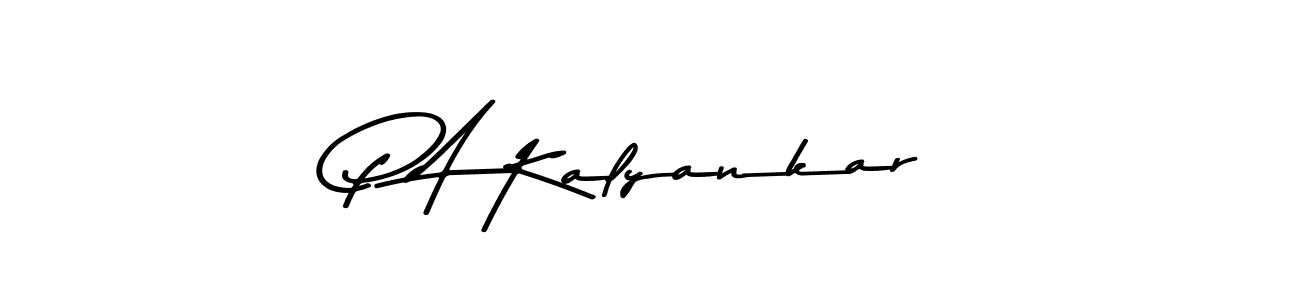 Use a signature maker to create a handwritten signature online. With this signature software, you can design (Asem Kandis PERSONAL USE) your own signature for name P A Kalyankar. P A Kalyankar signature style 9 images and pictures png