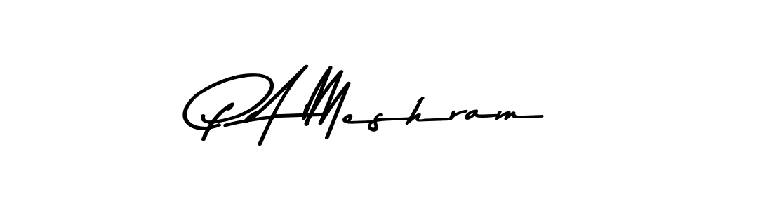 Also You can easily find your signature by using the search form. We will create P A Meshram name handwritten signature images for you free of cost using Asem Kandis PERSONAL USE sign style. P A Meshram signature style 9 images and pictures png