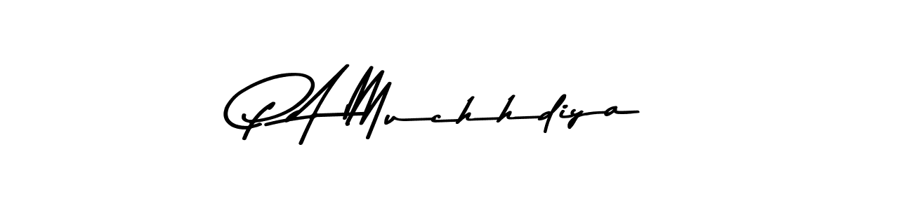 Also You can easily find your signature by using the search form. We will create P A Muchhdiya name handwritten signature images for you free of cost using Asem Kandis PERSONAL USE sign style. P A Muchhdiya signature style 9 images and pictures png