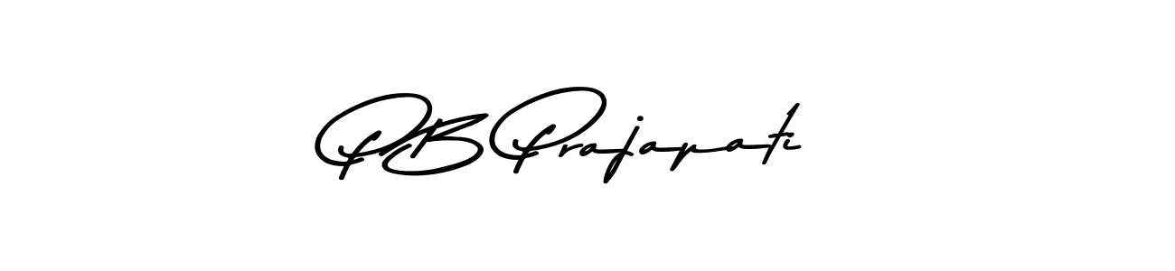 Create a beautiful signature design for name P B Prajapati. With this signature (Asem Kandis PERSONAL USE) fonts, you can make a handwritten signature for free. P B Prajapati signature style 9 images and pictures png