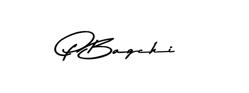 Make a beautiful signature design for name P Bagchi. With this signature (Asem Kandis PERSONAL USE) style, you can create a handwritten signature for free. P Bagchi signature style 9 images and pictures png