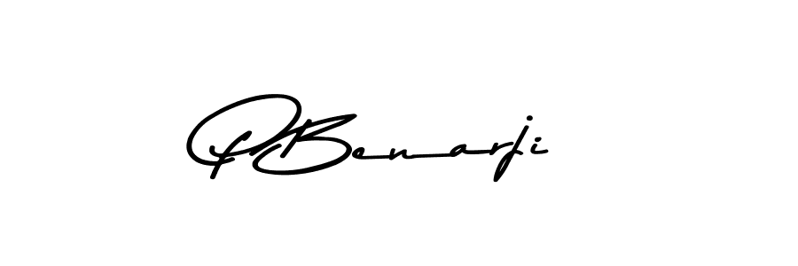 Design your own signature with our free online signature maker. With this signature software, you can create a handwritten (Asem Kandis PERSONAL USE) signature for name P Benarji. P Benarji signature style 9 images and pictures png