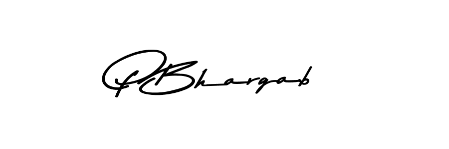 How to make P Bhargab name signature. Use Asem Kandis PERSONAL USE style for creating short signs online. This is the latest handwritten sign. P Bhargab signature style 9 images and pictures png