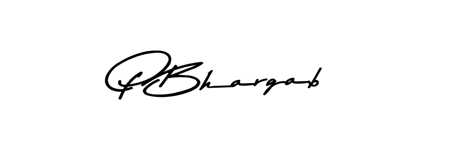 How to make P Bhargab name signature. Use Asem Kandis PERSONAL USE style for creating short signs online. This is the latest handwritten sign. P Bhargab signature style 9 images and pictures png