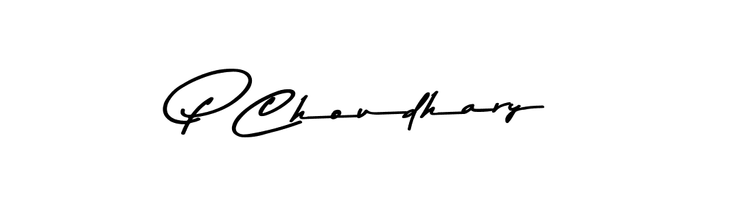 Make a beautiful signature design for name P Choudhary. With this signature (Asem Kandis PERSONAL USE) style, you can create a handwritten signature for free. P Choudhary signature style 9 images and pictures png