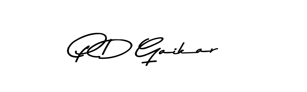 Make a beautiful signature design for name P D Gaikar. With this signature (Asem Kandis PERSONAL USE) style, you can create a handwritten signature for free. P D Gaikar signature style 9 images and pictures png