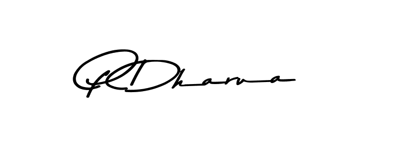 How to make P Dharua name signature. Use Asem Kandis PERSONAL USE style for creating short signs online. This is the latest handwritten sign. P Dharua signature style 9 images and pictures png