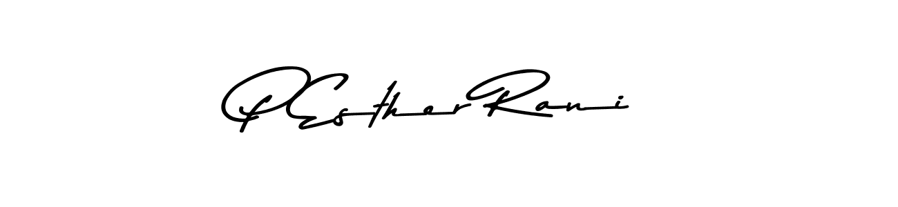 The best way (Asem Kandis PERSONAL USE) to make a short signature is to pick only two or three words in your name. The name P Esther Rani include a total of six letters. For converting this name. P Esther Rani signature style 9 images and pictures png