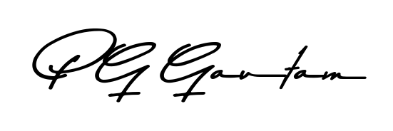 Discover the perfect balance of readability and style for P G Gautam with Asem Kandis PERSONAL USE font. Create your dream signature today. P G Gautam signature style 9 images and pictures png