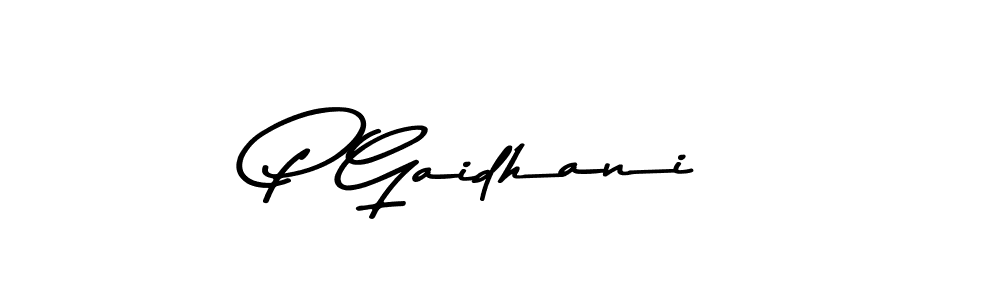 Use a signature maker to create a handwritten signature online. With this signature software, you can design (Asem Kandis PERSONAL USE) your own signature for name P Gaidhani. P Gaidhani signature style 9 images and pictures png