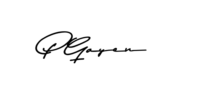 How to make P Gayen signature? Asem Kandis PERSONAL USE is a professional autograph style. Create handwritten signature for P Gayen name. P Gayen signature style 9 images and pictures png