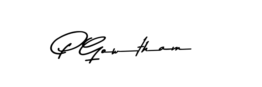 Design your own signature with our free online signature maker. With this signature software, you can create a handwritten (Asem Kandis PERSONAL USE) signature for name P Gowtham. P Gowtham signature style 9 images and pictures png