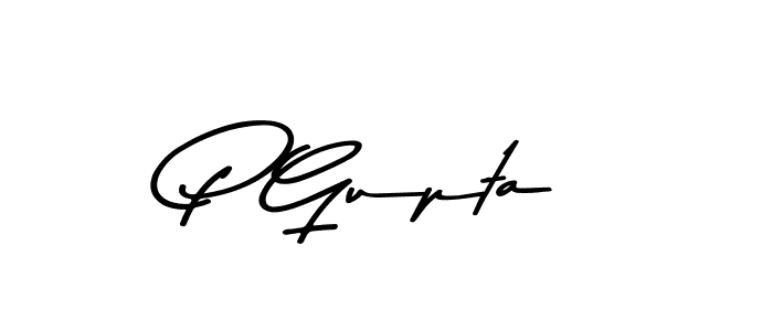 Make a beautiful signature design for name P Gupta. With this signature (Asem Kandis PERSONAL USE) style, you can create a handwritten signature for free. P Gupta signature style 9 images and pictures png