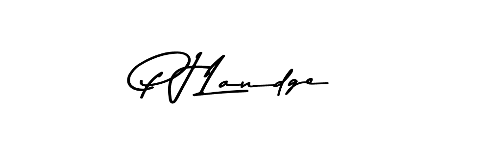 Design your own signature with our free online signature maker. With this signature software, you can create a handwritten (Asem Kandis PERSONAL USE) signature for name P J Landge. P J Landge signature style 9 images and pictures png
