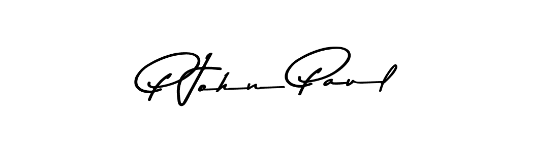 The best way (Asem Kandis PERSONAL USE) to make a short signature is to pick only two or three words in your name. The name P John Paul include a total of six letters. For converting this name. P John Paul signature style 9 images and pictures png