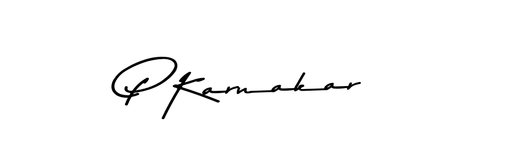 Make a beautiful signature design for name P Karnakar. With this signature (Asem Kandis PERSONAL USE) style, you can create a handwritten signature for free. P Karnakar signature style 9 images and pictures png