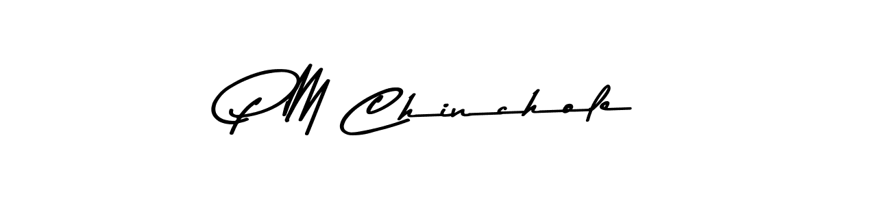 P M Chinchole stylish signature style. Best Handwritten Sign (Asem Kandis PERSONAL USE) for my name. Handwritten Signature Collection Ideas for my name P M Chinchole. P M Chinchole signature style 9 images and pictures png