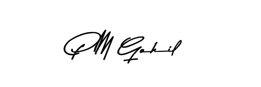 Asem Kandis PERSONAL USE is a professional signature style that is perfect for those who want to add a touch of class to their signature. It is also a great choice for those who want to make their signature more unique. Get P M Gohil name to fancy signature for free. P M Gohil signature style 9 images and pictures png