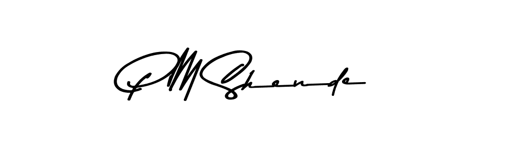 P M Shende stylish signature style. Best Handwritten Sign (Asem Kandis PERSONAL USE) for my name. Handwritten Signature Collection Ideas for my name P M Shende. P M Shende signature style 9 images and pictures png