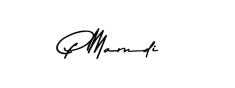 How to make P Marndi name signature. Use Asem Kandis PERSONAL USE style for creating short signs online. This is the latest handwritten sign. P Marndi signature style 9 images and pictures png