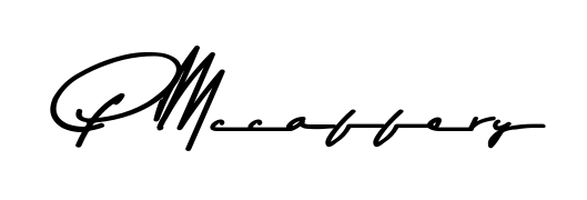 Upgrade your professional image with P Mccaffery signature created with Asem Kandis PERSONAL USE font. Fast, free, and watermark-free download. P Mccaffery signature style 9 images and pictures png