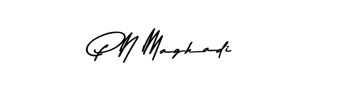 Use a signature maker to create a handwritten signature online. With this signature software, you can design (Asem Kandis PERSONAL USE) your own signature for name P N Maghadi. P N Maghadi signature style 9 images and pictures png